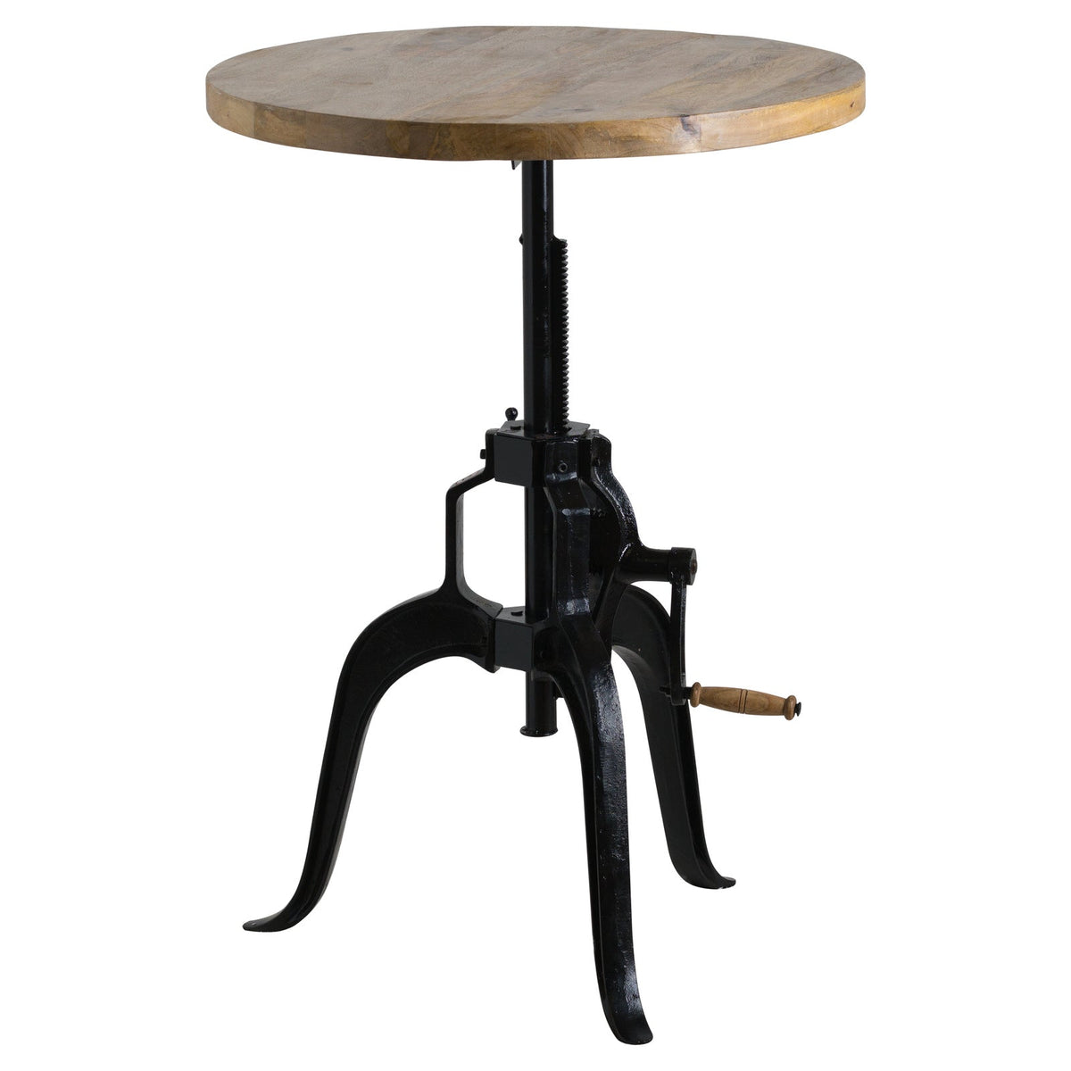 Brown Bar Table 70cm — Breakfast Bar Table, Bistro Height Adjustable, Metal