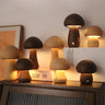 Rechargeable Table Lamp with Wooden Mushrooms