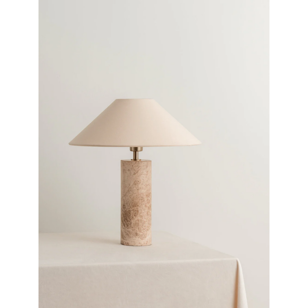 Denari - Small Brown Marble Table Lamp with One Bulb