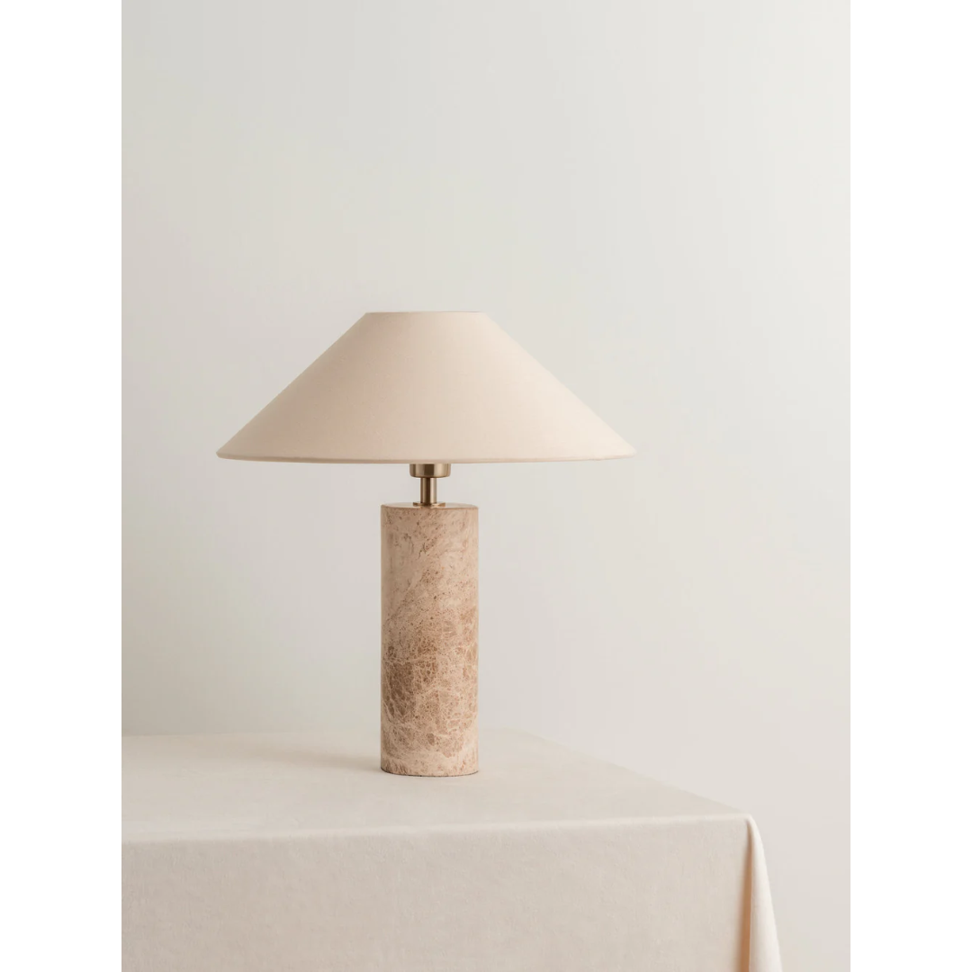 Denari - Small Brown Marble Table Lamp with One Bulb