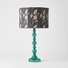 Emerald Glass Bobbin-Style Table Lamp