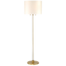 Laurel Floor Lamp with Glass Cylinder, Polished Nickel