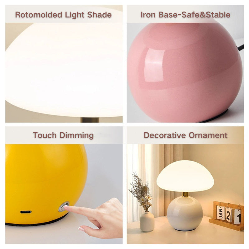Modern Rechargeable Mushroom Table Lamp