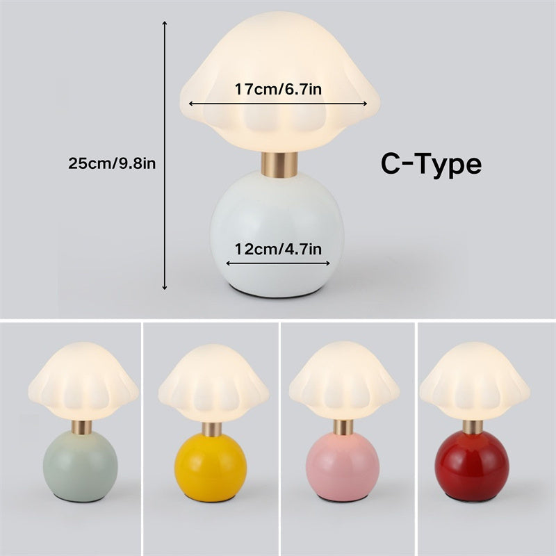 Modern Rechargeable Mushroom Table Lamp