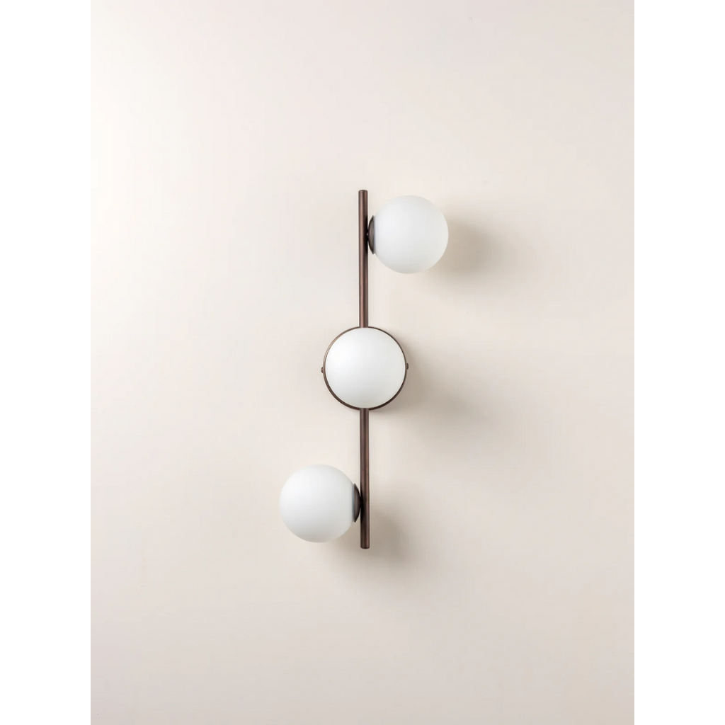 Coro - 3-Point Ceiling/Wall Lamp in Brown and Opal