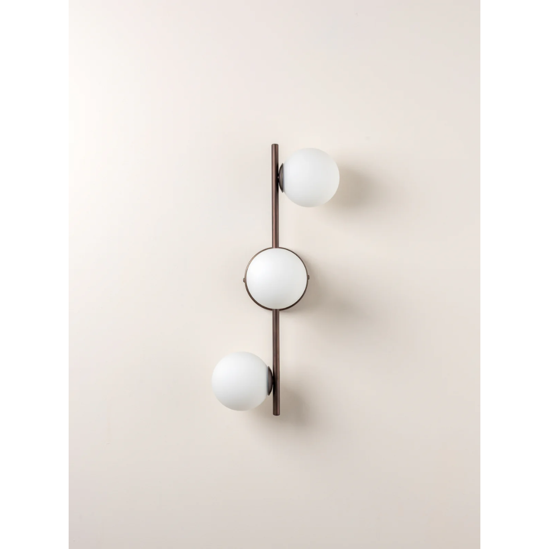 Coro - 3-Point Ceiling/Wall Lamp in Brown and Opal