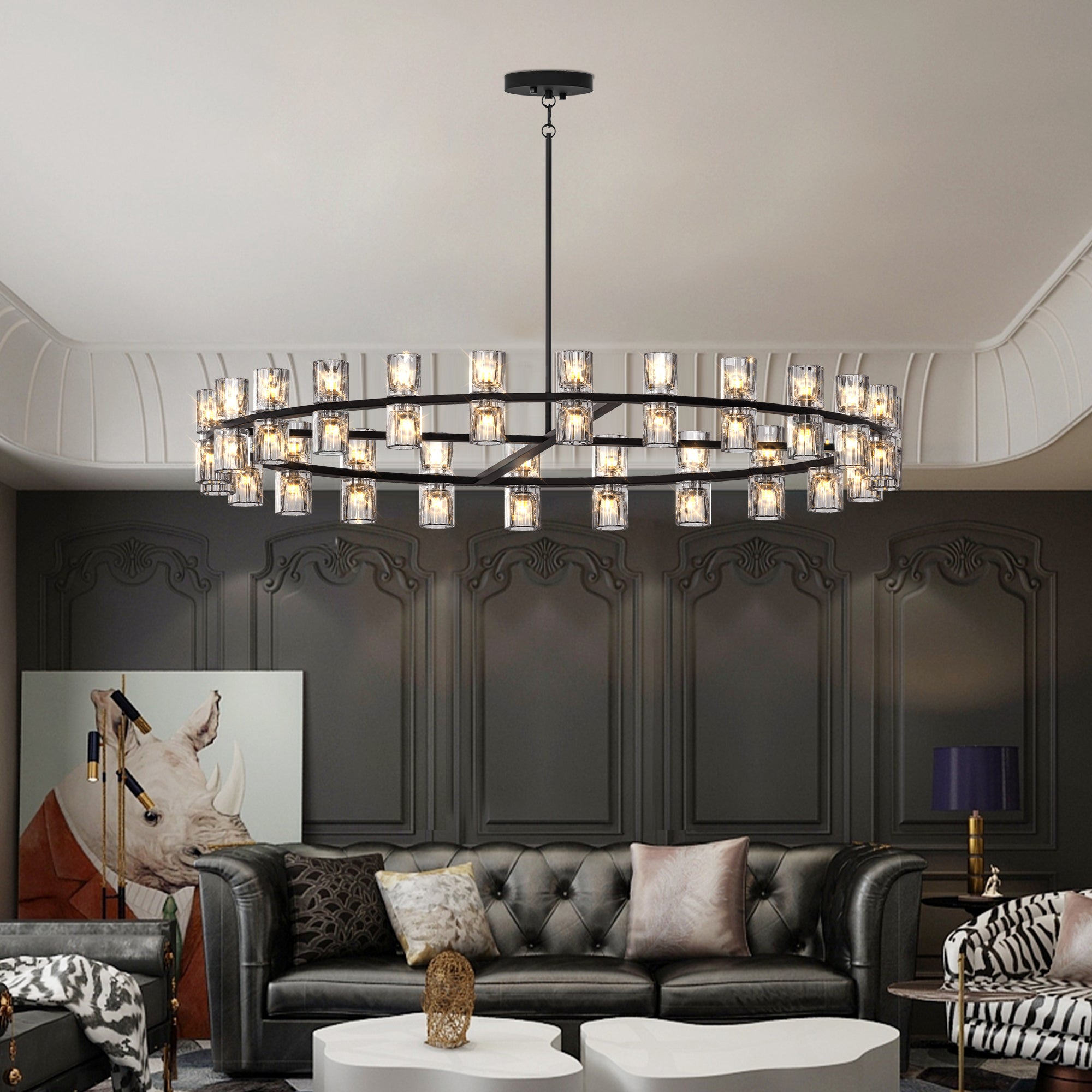 48 Inches Luxury Chandeliers Crystal Living Room