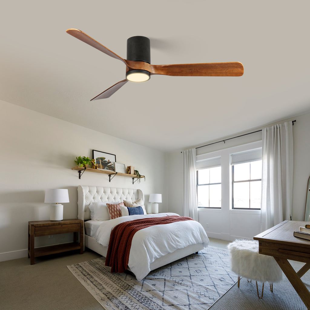 60 in. LED Indoor/Outdoor Flush Mount Matte Ceiling Fan