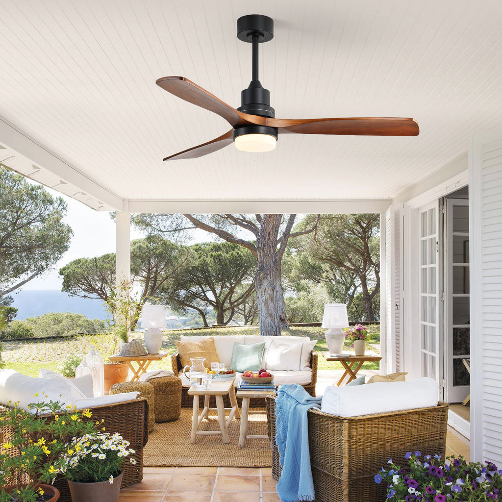 52 Inch Indoor Ceiling Fan With Dimmable Led Light 3 Solid