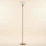 71" Nickel Torchiere Floor Lamp With Clear Frosted Glass Dome Shade