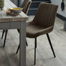 Brown Leather Dining Chair — Kitchen Dining Chair, Faux Leather