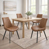 Tan Leather Dining Chair — Kitchen Dining Chair, Faux Leather