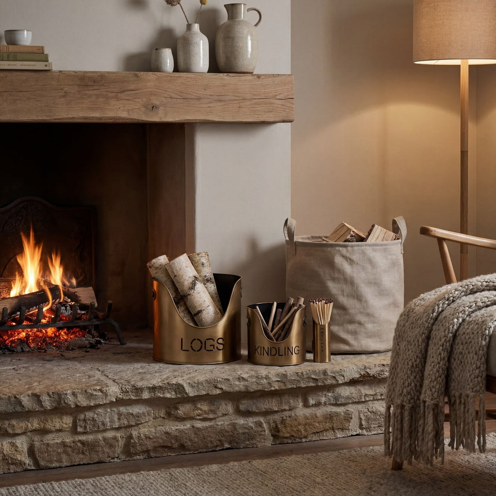 Bronze Finish Logs And Kindling Buckets &