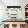 32" Black White Industrial 5-Light Pendant Chandelier