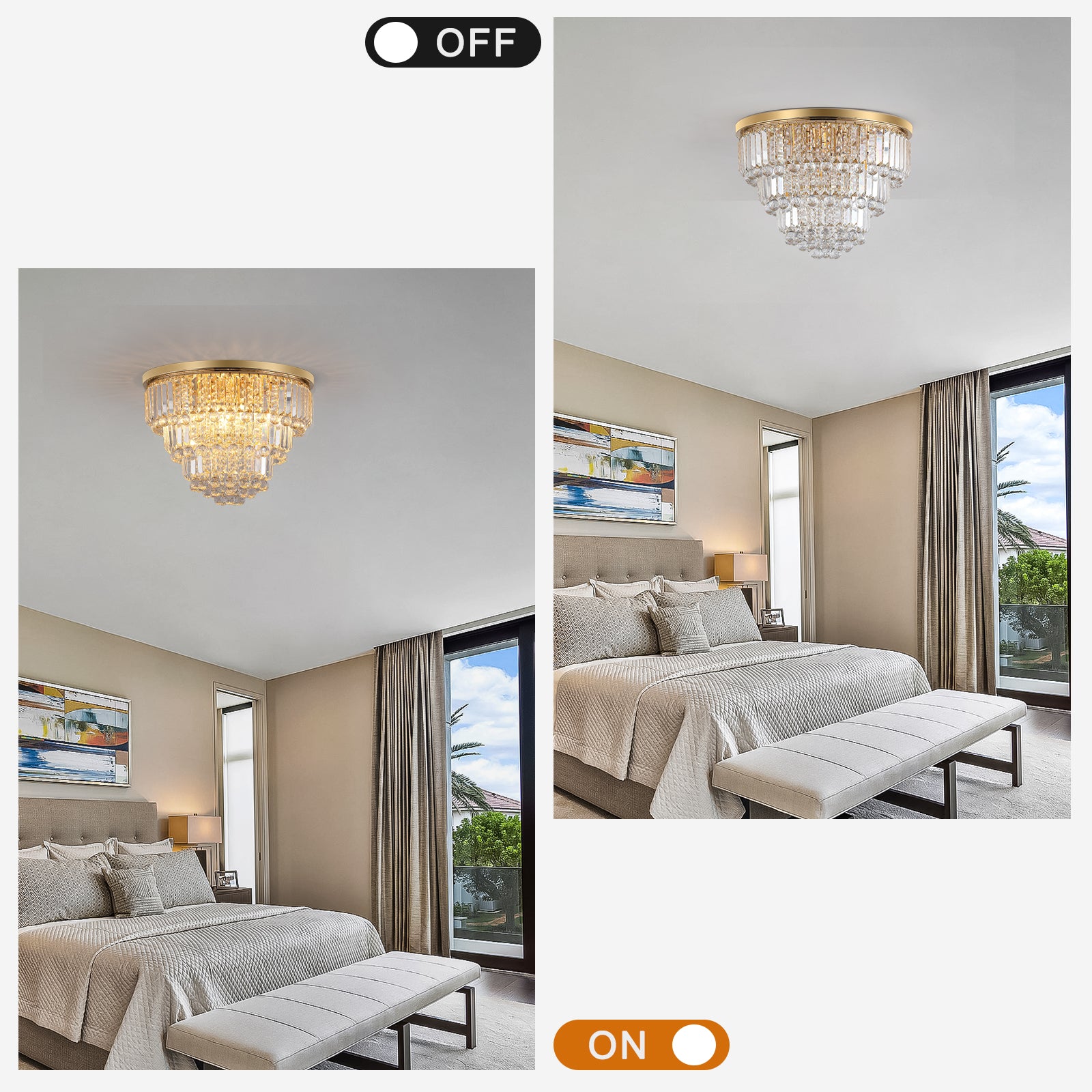 Gold luxury modern style crystal lights Chandelier