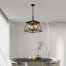 16" Walnut Industrial 4-Light Pendant Chandelier