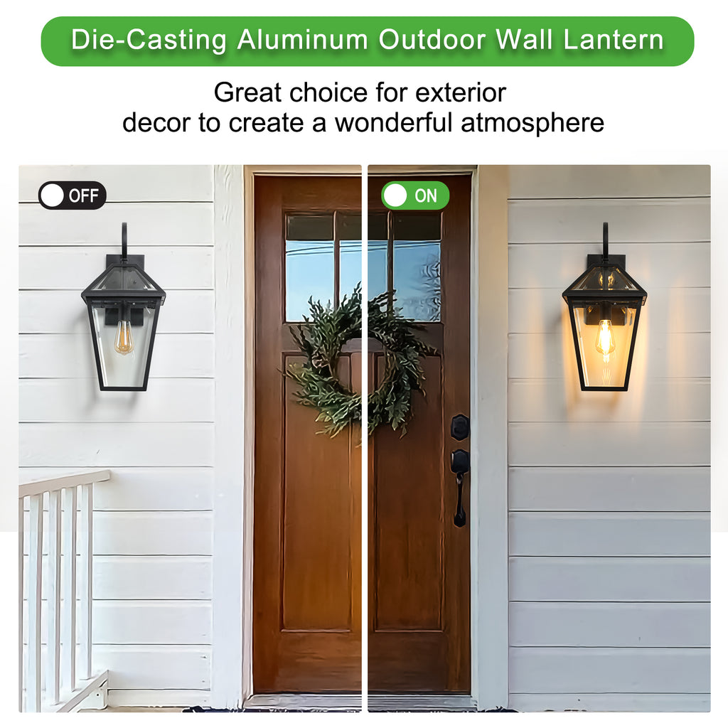 21"(H) 1-Pack Outdoor Wall Lantern Light Light Fixture