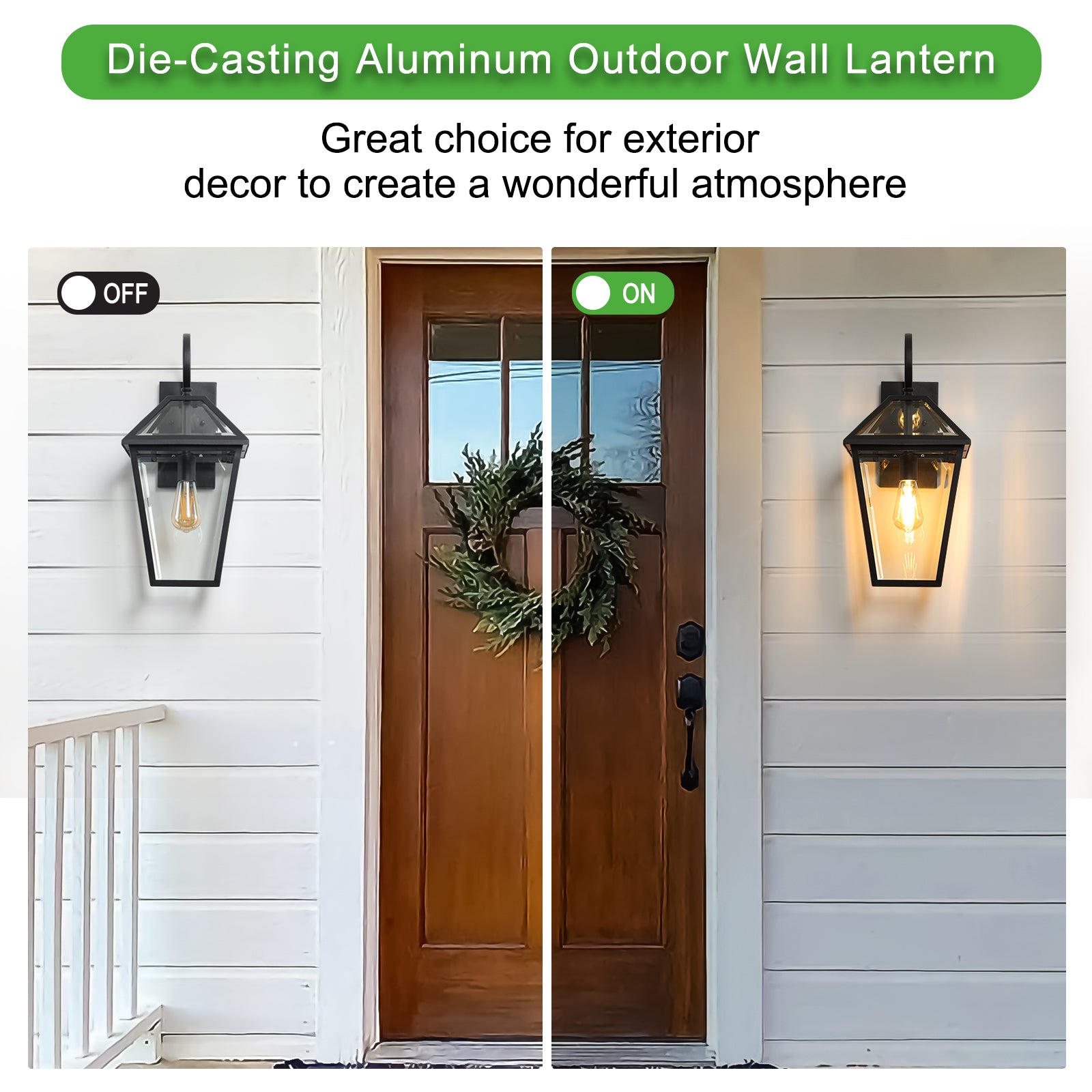 21"(H) 1-Pack Outdoor Wall Lantern Light Light Fixture