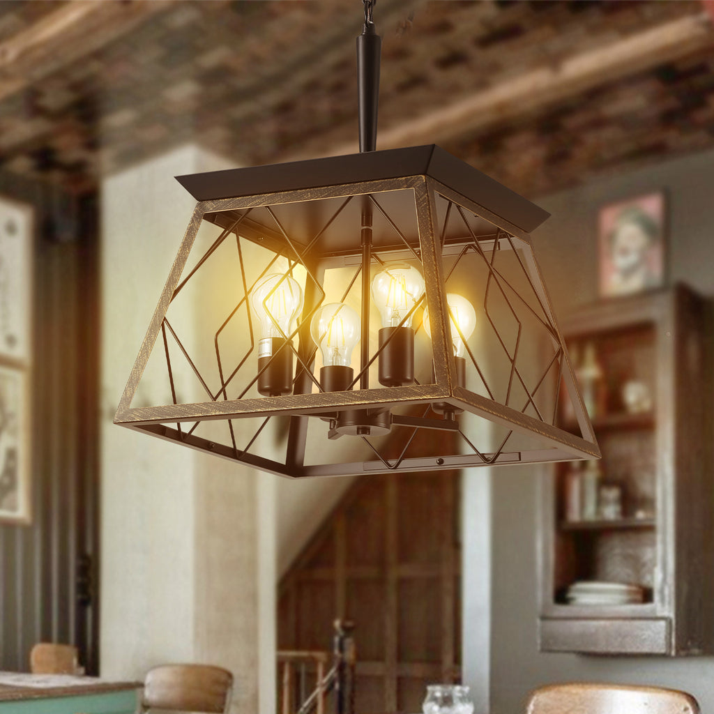 Farmhouse Chandelier 4-Light Vintage Antique Chandeliers