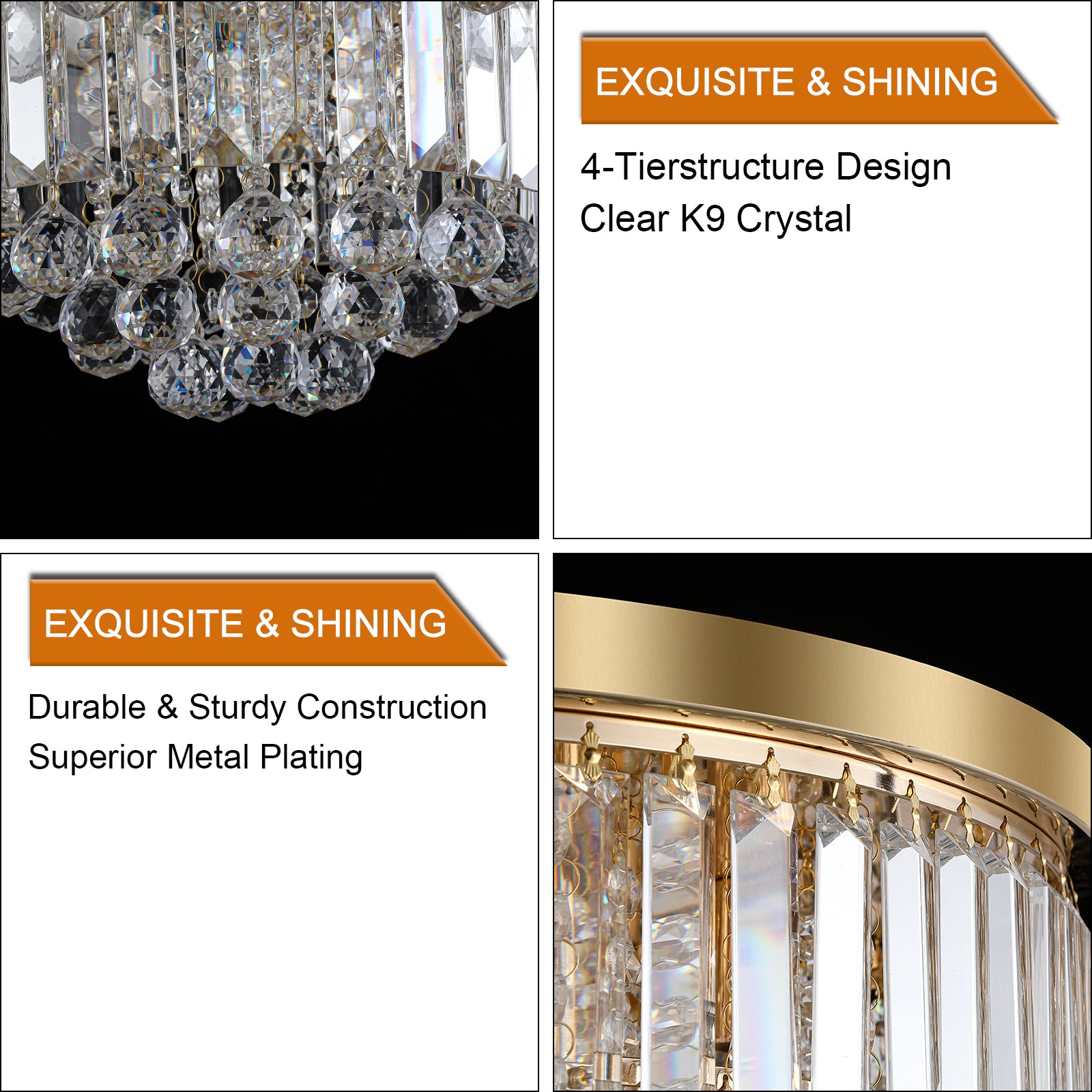 Gold luxury modern style crystal lights Chandelier