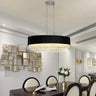 39" Modern Crystal Chandelier with Black Imitation Velvet