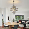 20" Modern Crystal Chandelier with Black Finish