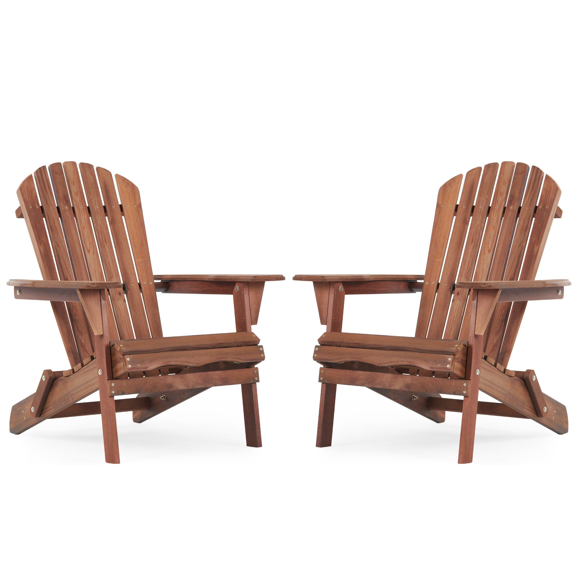 Wooden Outdoor Folding Adirondack Chair Set of 2 Fire Pit