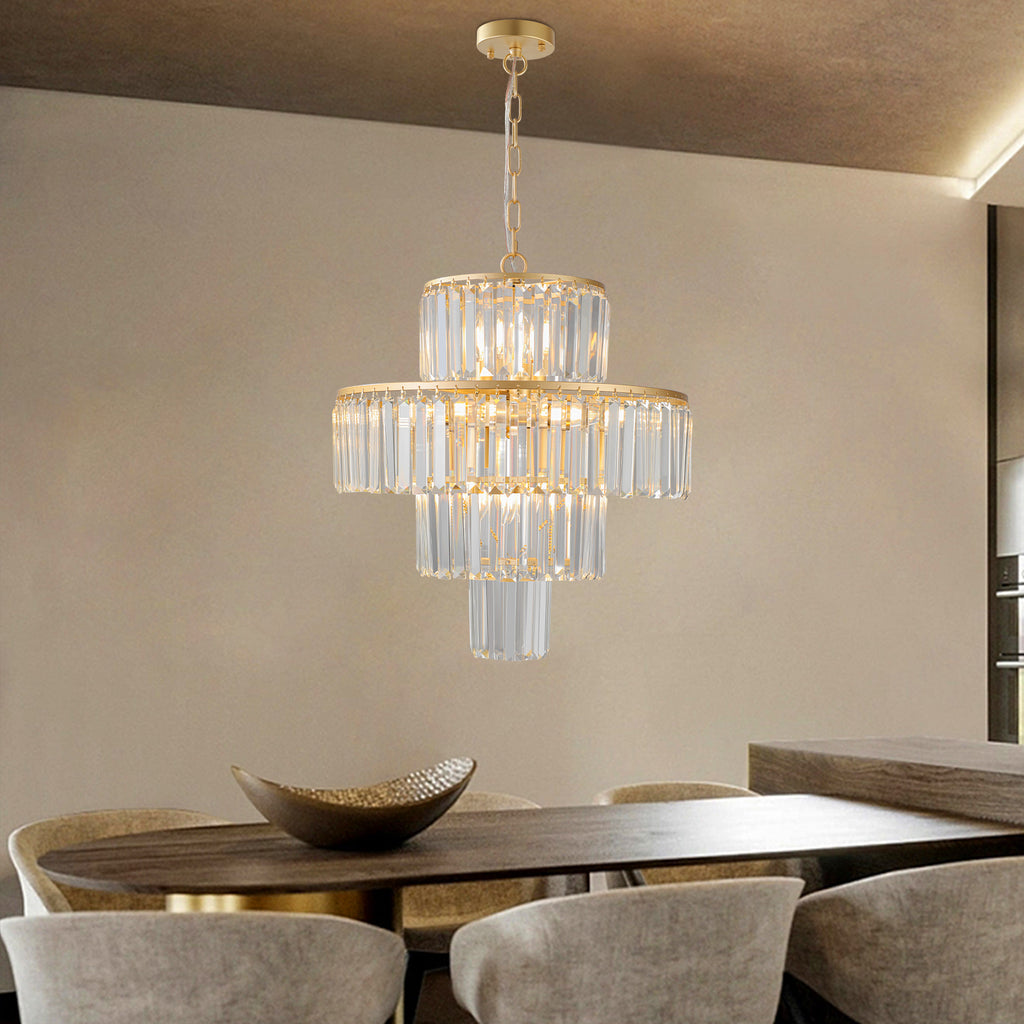 20" Luxury 4-Tier Crystal Chandelier
