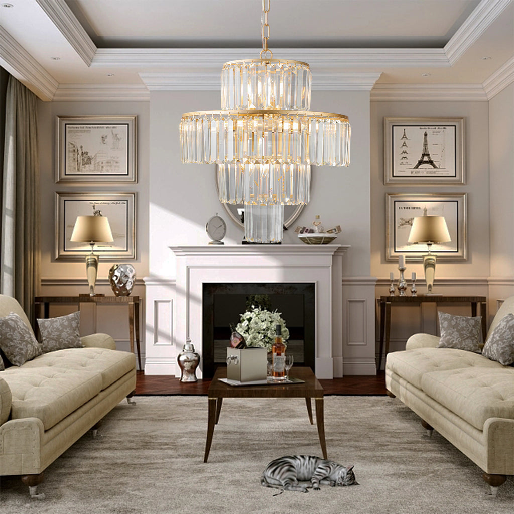 20" Luxury 4-Tier Crystal Chandelier