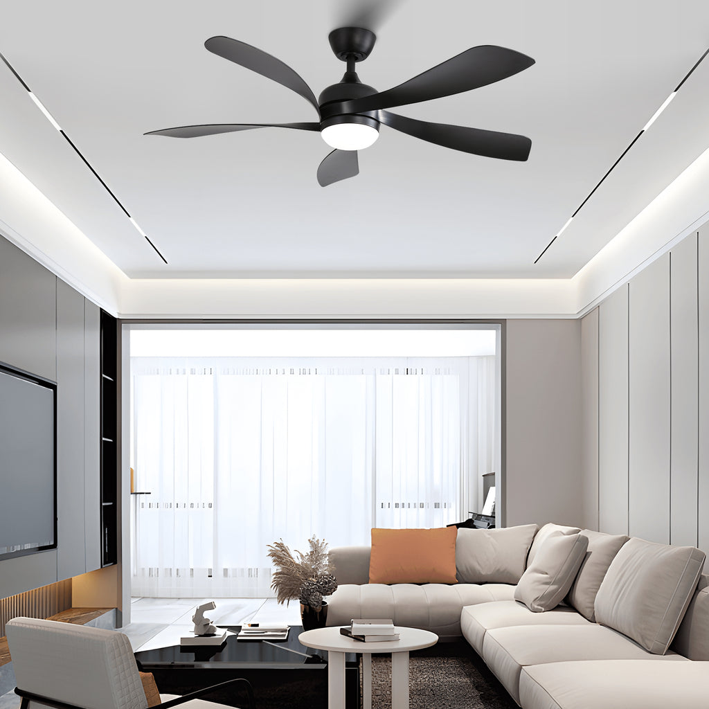 52 Inch Modern Ceiling Fan With 3 Color Dimmable 5 ABS