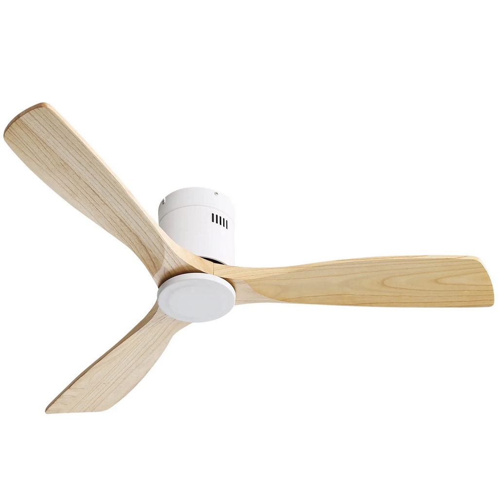 52 Inch Wooden Ceiling Fan With 3 Solid Wood Blades Remote