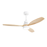 52 Inch Indoor Modern Ceiling Fan White 3 Solid Wood
