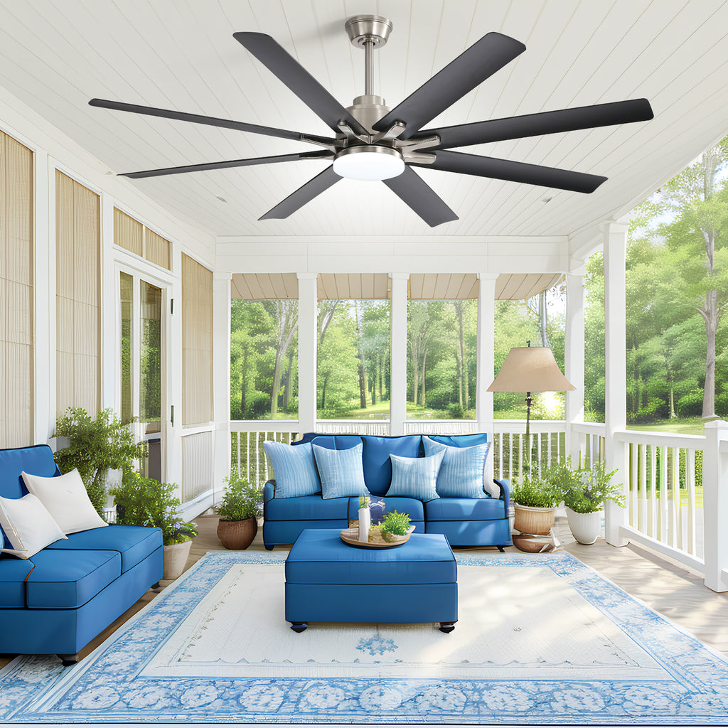 66 Inch Large Ceiling Fan With Dimmable Led Light 8 ABS