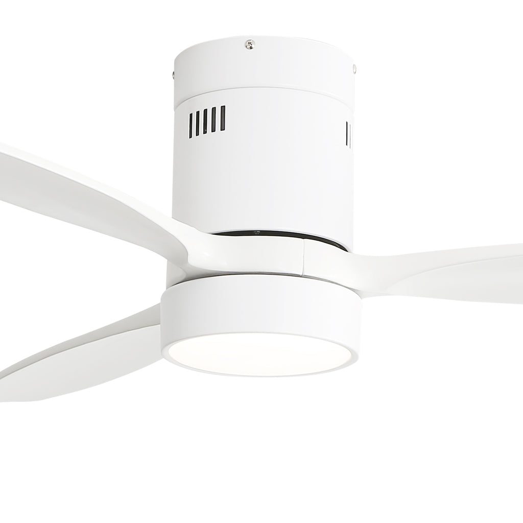 52 Inch Flush Mount Solid Wood Ceiling Fan With 6 Speed