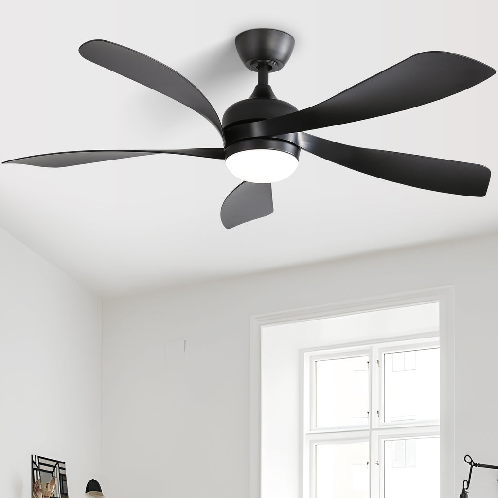 52 Inch Modern Ceiling Fan With 3 Color Dimmable 5 ABS