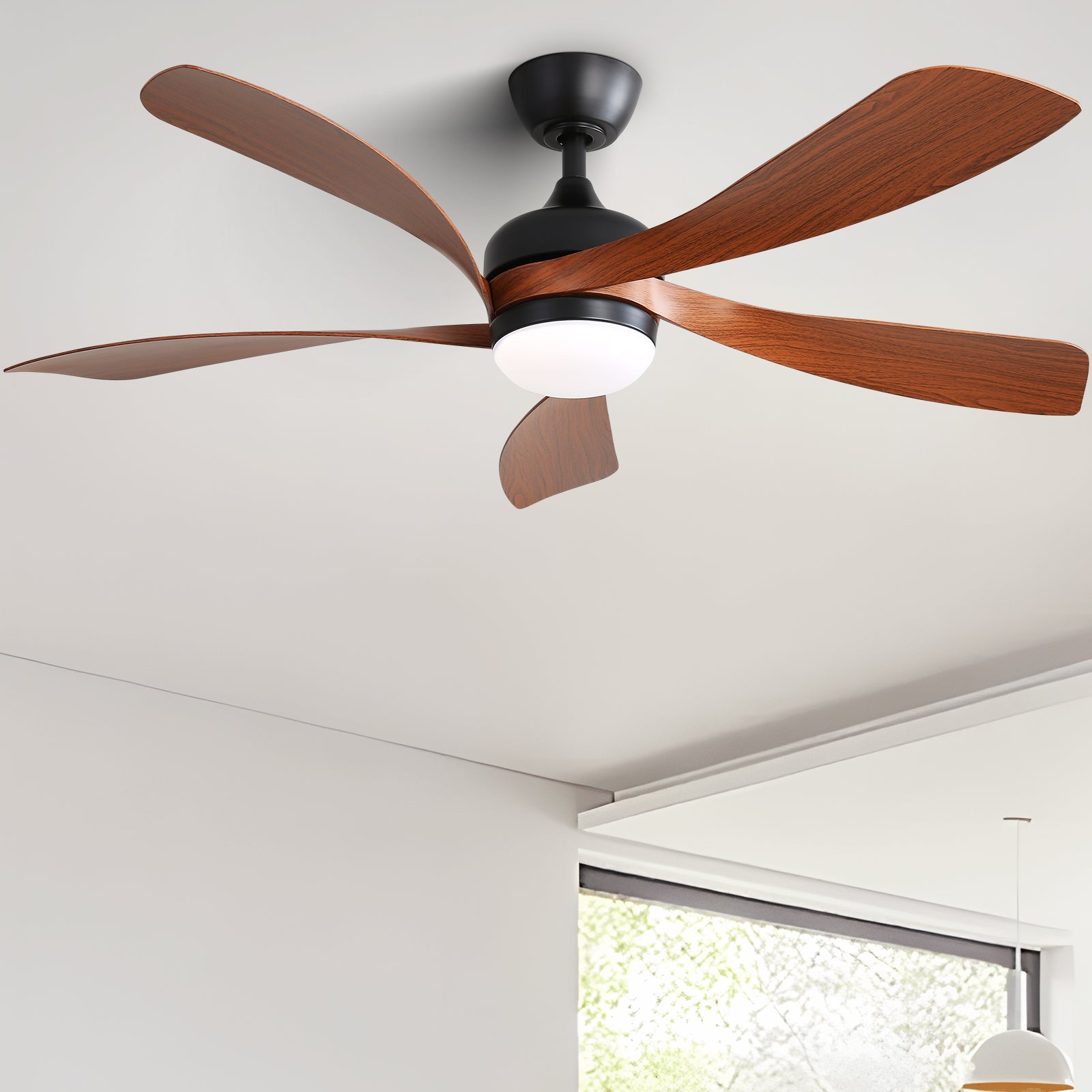 52 Inch Indoor Ceiling Fan With 3 Color Dimmable 5 ABS