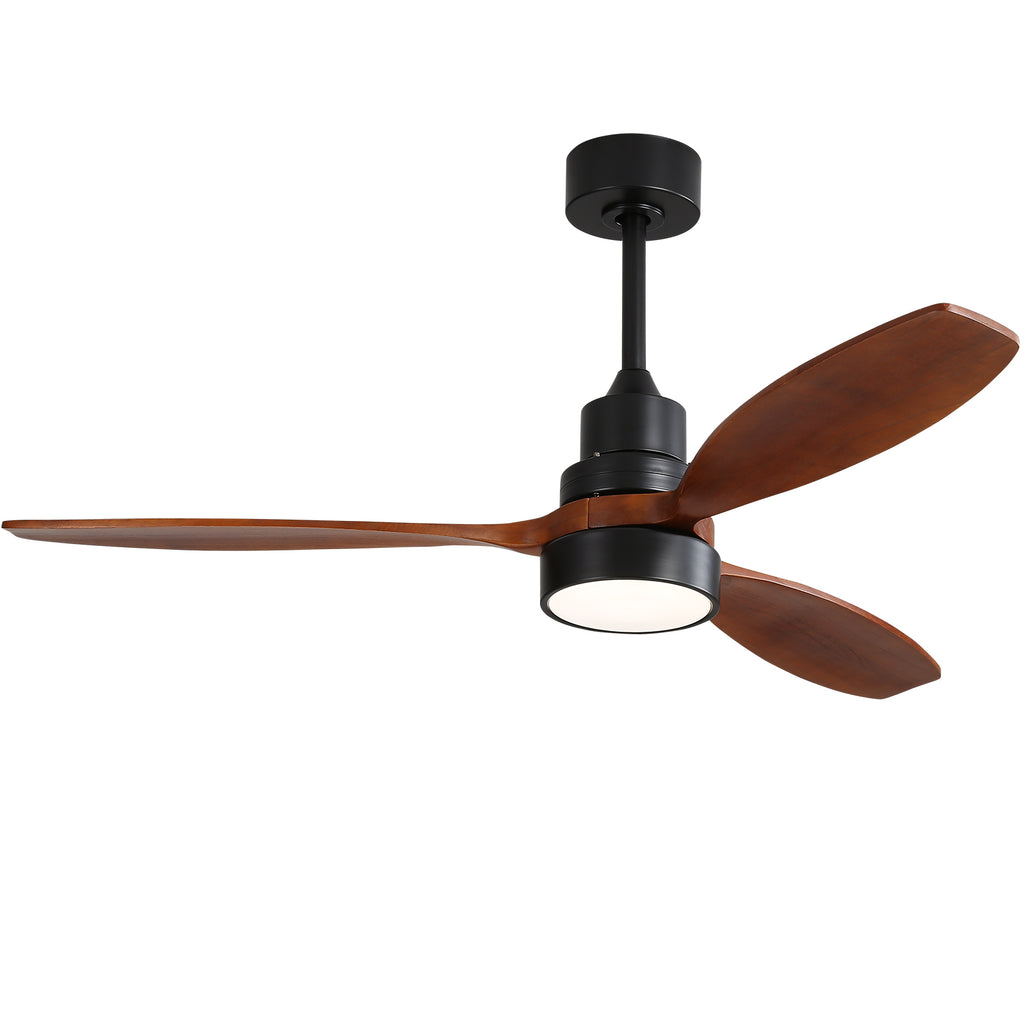52 Inch Wooden Ceiling Fan With 3 Solid Wood Blades Remote