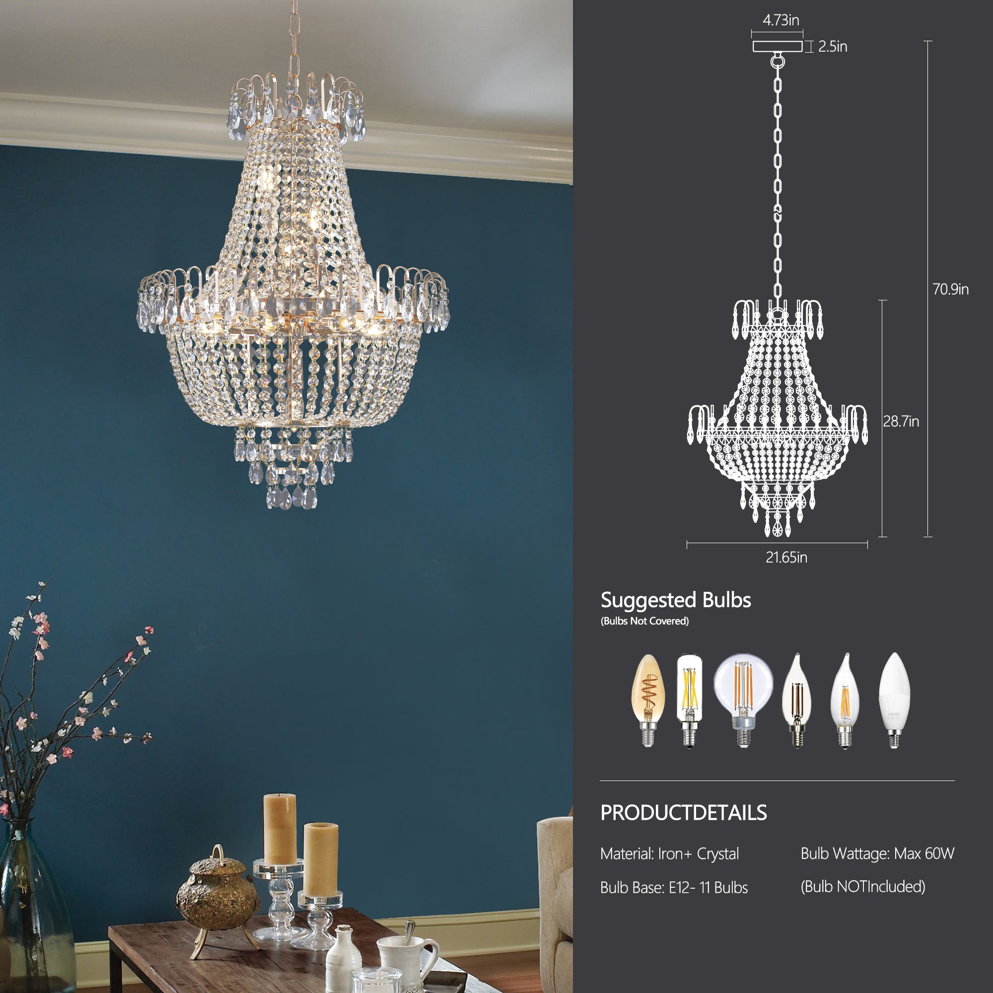 Gold Crystal Chandeliers