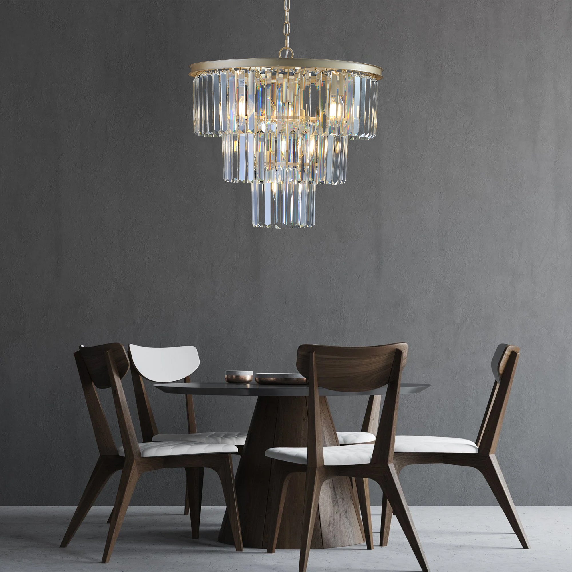 20" Luxury 3-Tier Crystal Chandelier