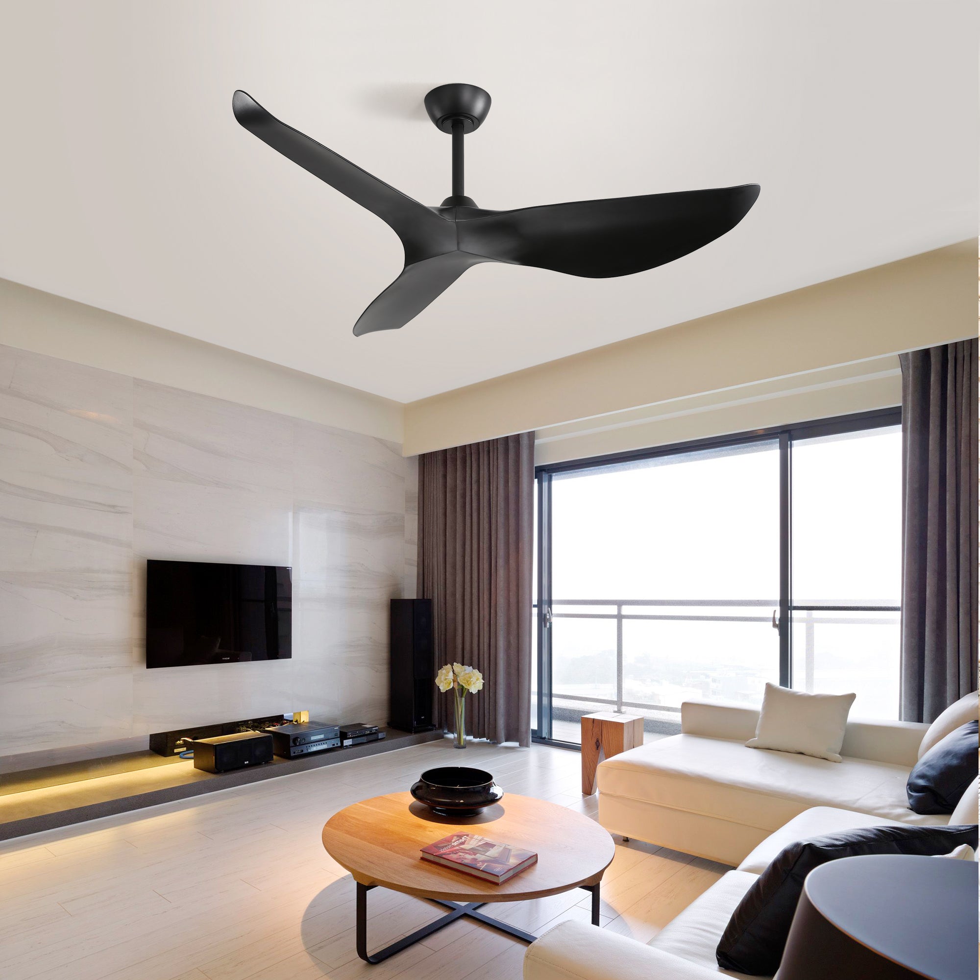 52 Inch Indoor ABS Ceiling Fan With 6 Speed Remote Control