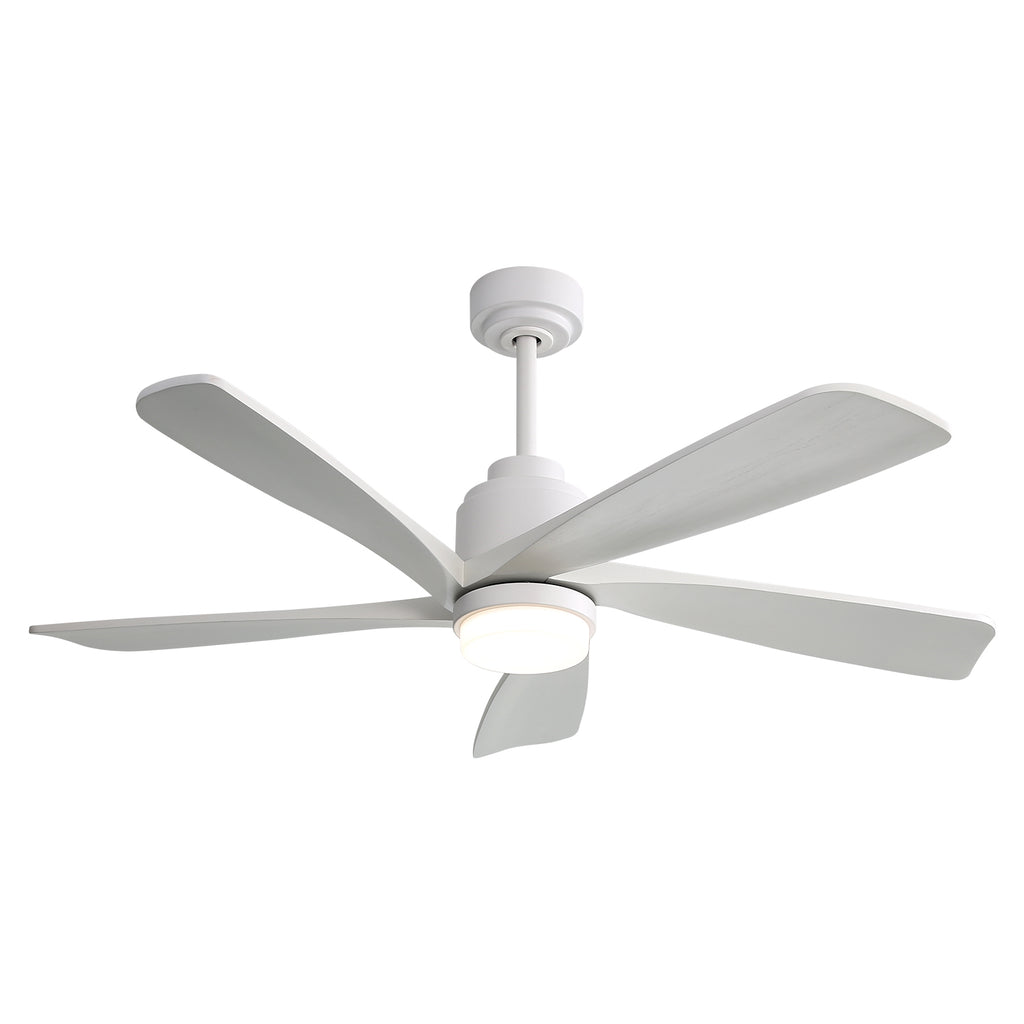 52 Inch Modern Ceiling Fan With Dimmable LED Light 5 Solid