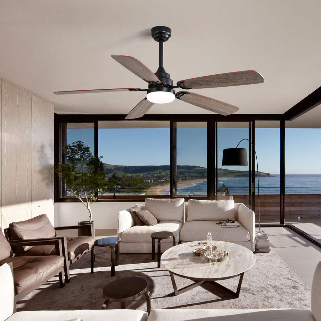 52 Inch Classics Ceiling Fan with Led Light 6 Speed Wind 5