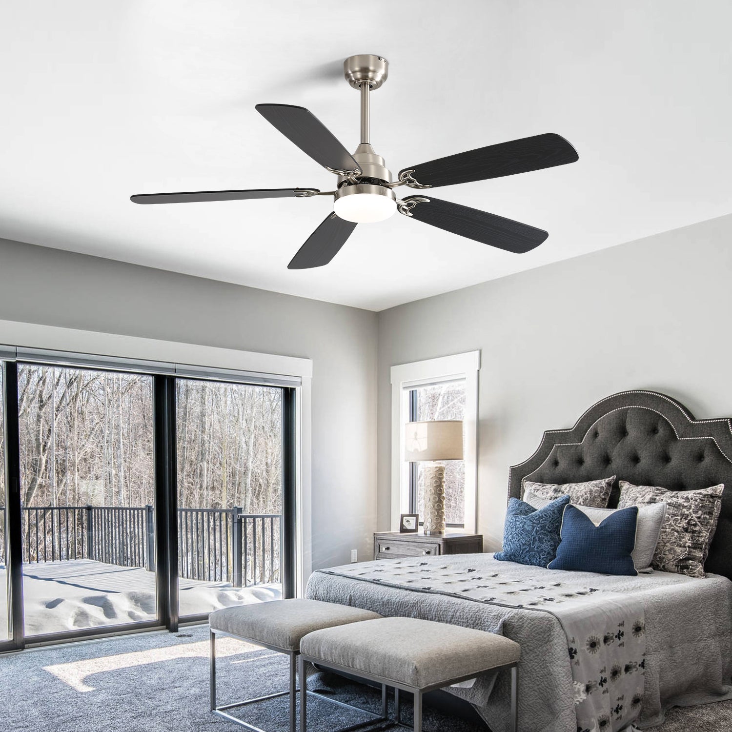 Modern 52 Inch Led Ceiling Fan With 110V 6 Speed Wind 5
