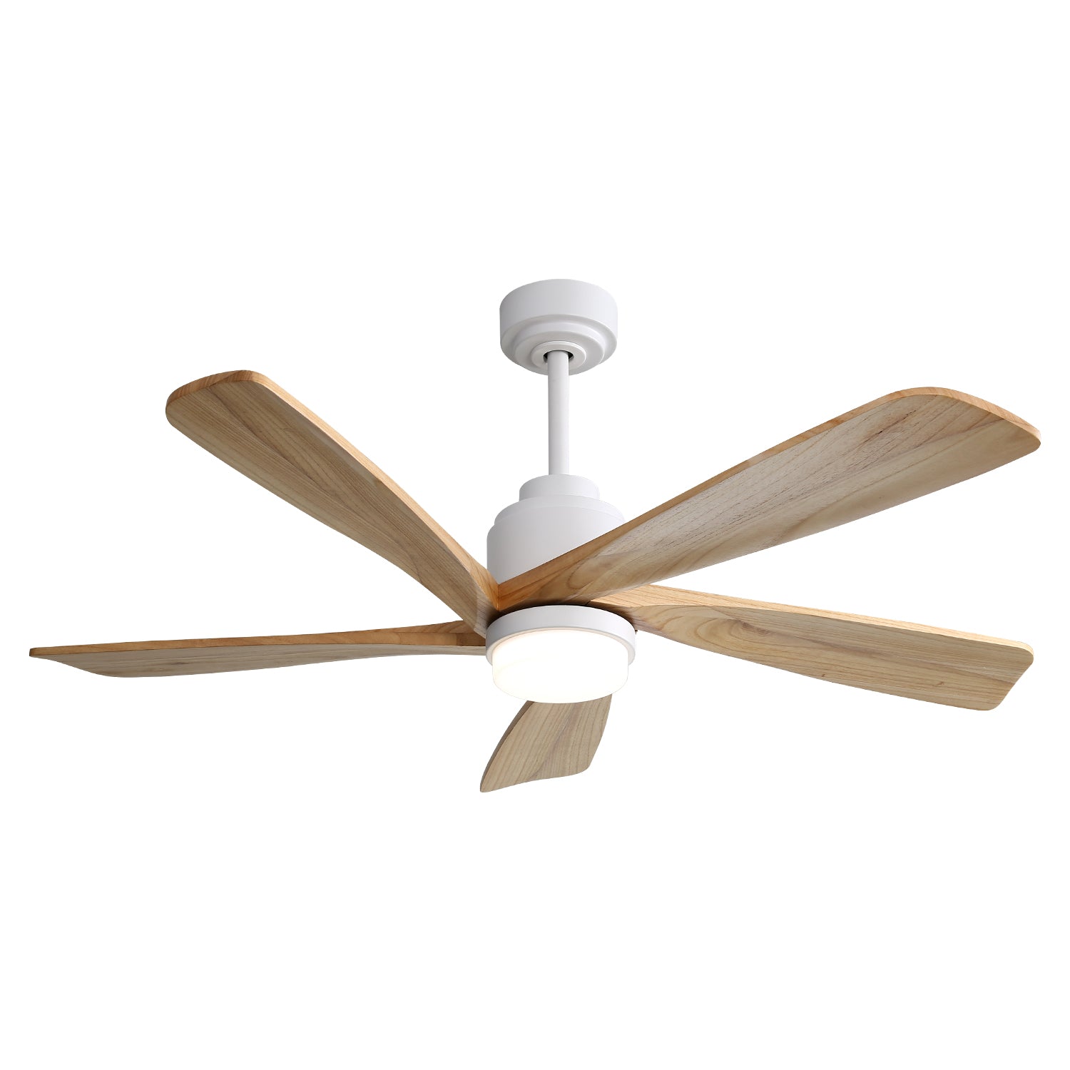 52 Inch Ceiling Fan With Dimmable LED Light 5 Solid Wood