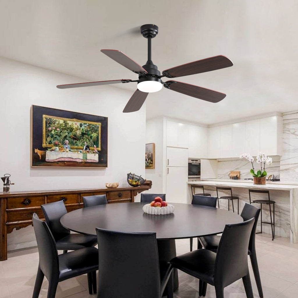 52 Inch Classics Ceiling Fan with Led Light 6 Speed Wind 5