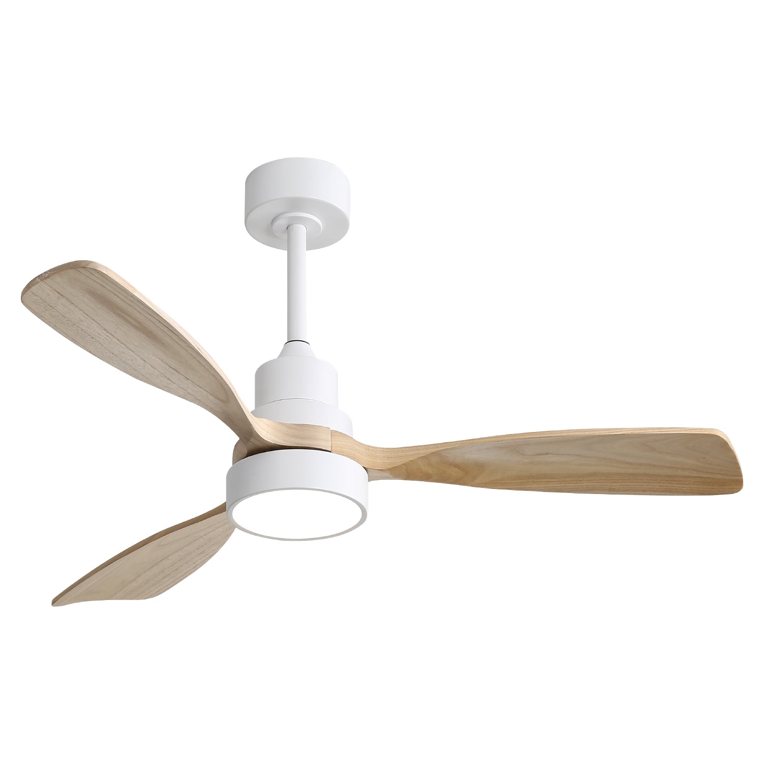 48 Inch Indoor Ceiling Fan With Light 3 Solid Wood Blades