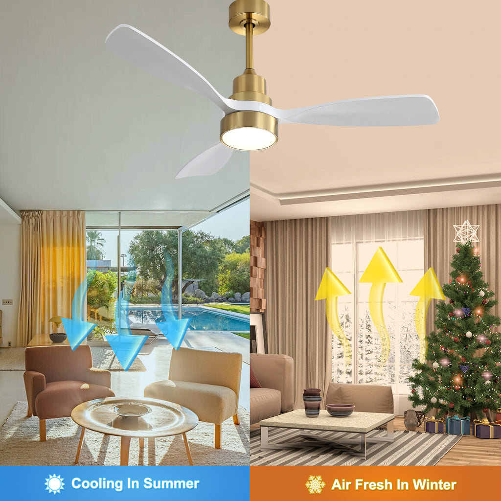48 Inch Wood Ceiling Fan With 3 Solid Wood Blades Remote
