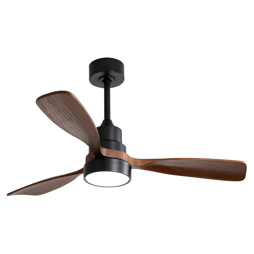 48 Inch Wood Ceiling Fan With 3 Solid Wood Blades Remote