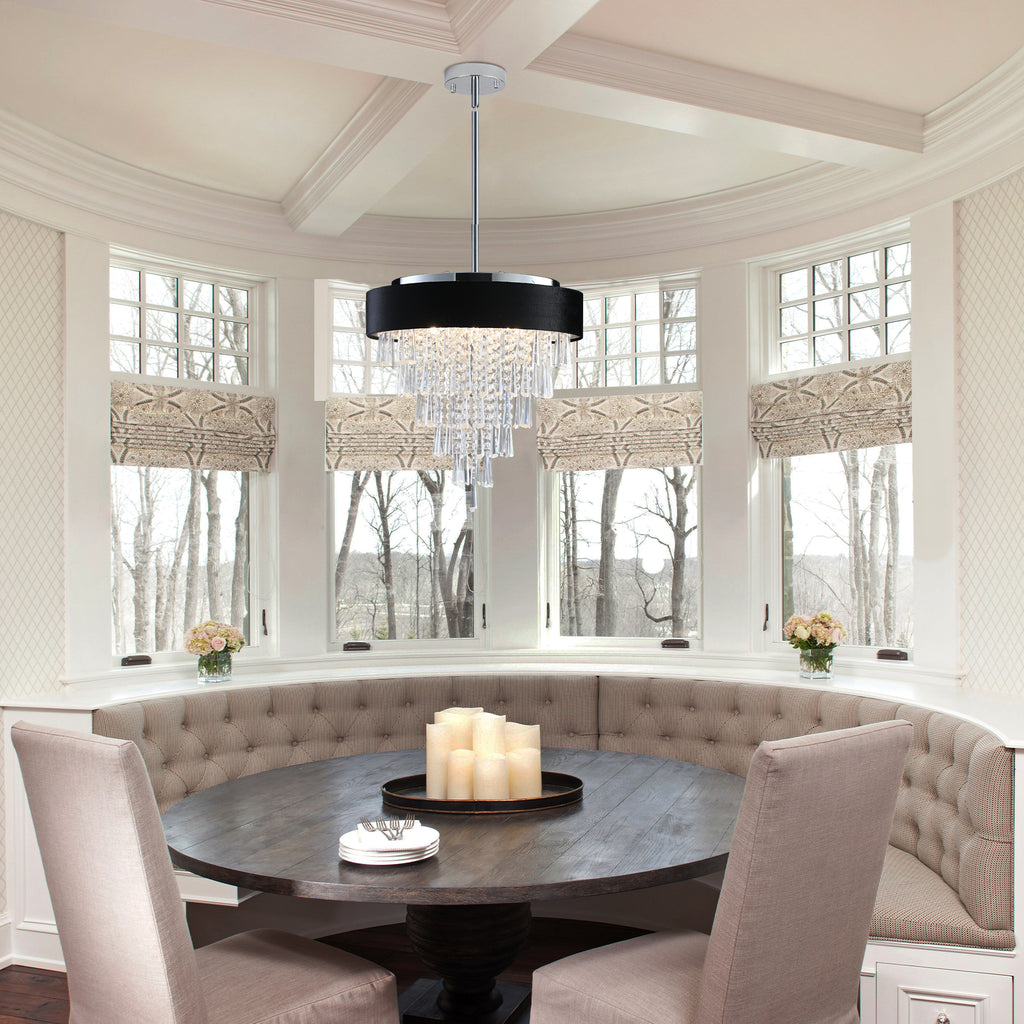 18-inch Modern Crystal Chandelier with Black Imitation