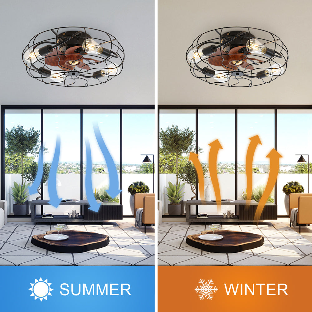 Industrial Style 20 Inch Ceiling Fan With Matte Black 6
